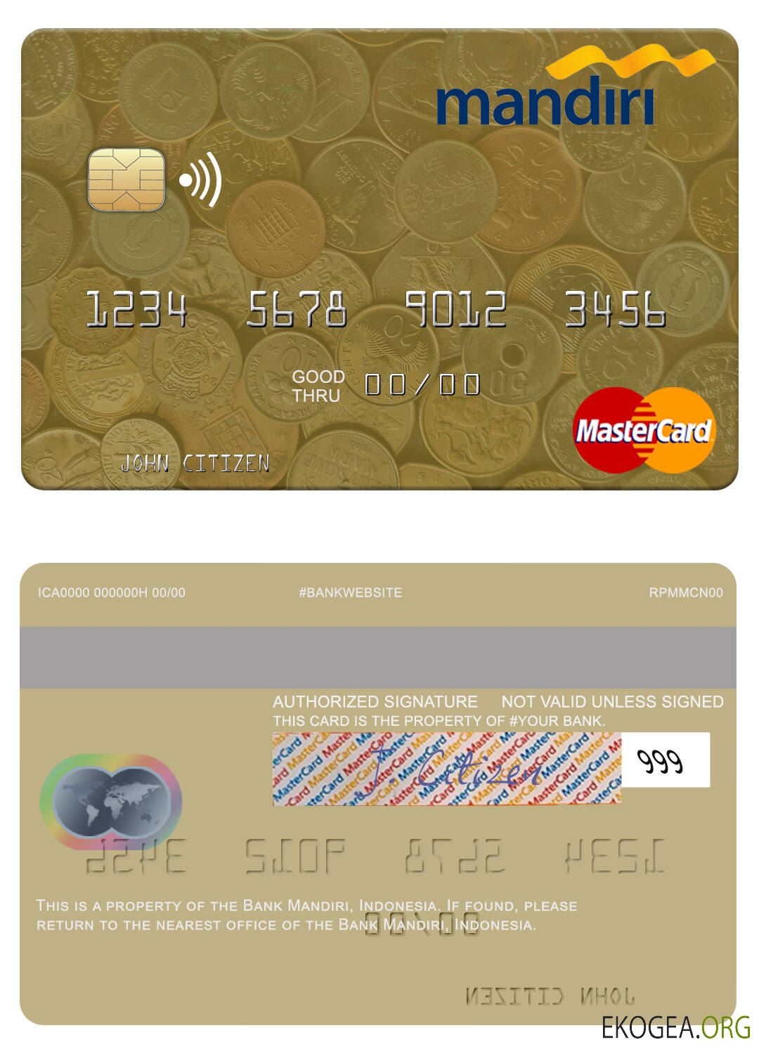 Carte Mastercard Mandiri de la Banque d'Indonésie